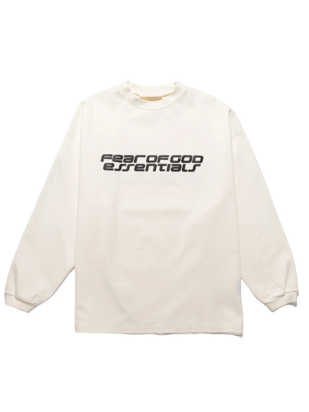 Fear of God Essentials 90s Long Sleeve Tee Ivory Off White Mens Size L 125HO NWT